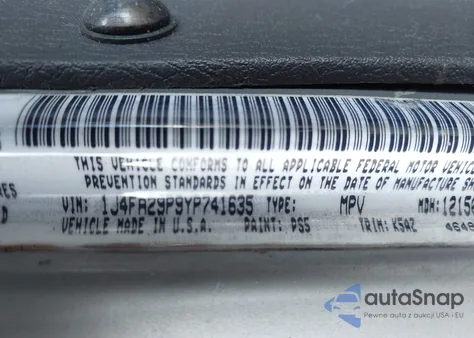 2000 Jeep Wrangler Se z USA, uszkodzony, nr VIN 1J4FA29P9YP741635